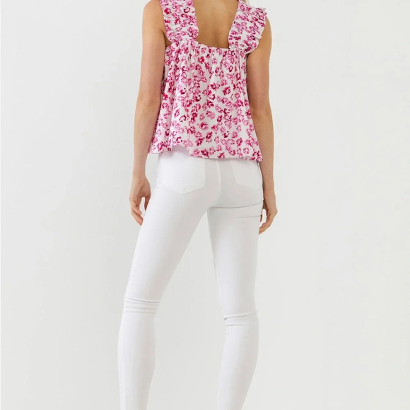 English Factory Pink Floral Ruffle Tank Top - Picture 7 of 7